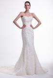 Mermaid sweetheart beaded applique embroidery cour train lace wedding dress wholesale