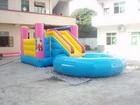 customize  design inflatable slide with pool